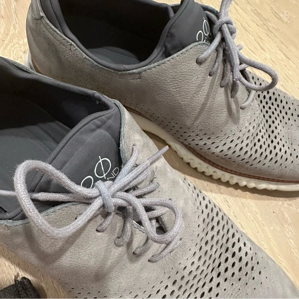 Cole Haan 2.0 Grand Gray Casual Shoes Fashion Sneakers Men's Size 8.5 Suede